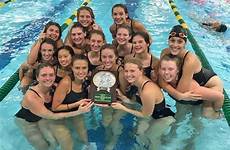 girls swimming team school high baraboo janesville parker pose championship relays prep wiscnews roundup takes trophy members