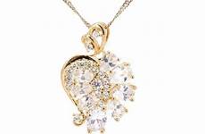 jewelry shining cz charming champagne zircon pendant necklace crystal gold party color fashion women
