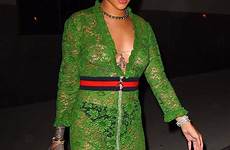 rihanna through dress green nyc may celebrity popsugar link gucci copy