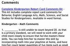 report comments card preschool math kindergarten english numeracy early assessment