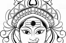 maa goddesses outline durga drawings