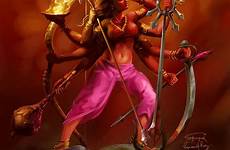 durga goddess scorpy maa hindu devi drawings divine strength shiva deities