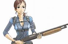 jill valentine evil resident biohazard shotgun rifle zerochan anime request artist revelations