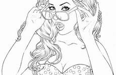 coloring girl teenage pages sexy printable cool kids beach relaxing