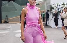 jodi anasta melbourne cup body her underwear frock accidentally clings wind shows off sheer pink oh fashion daily she pretty
