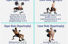 split upper lower workout body training splits gym building muscle exercises workouts plan strength powerful weight gymguider schedule routine week