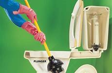 toilet plunger unclog clogged use plunging drain flange plumbing back fix