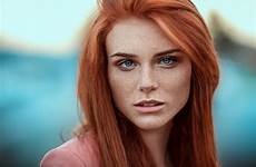 red hair blue eyes girl women face redhead woman head model photography portrait freckles close wallpaper long beauty looking freckle