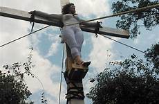 cross crucifixion female roman mexican romo rafaela orozco crucified wooden standing candidate severe tied mexico self being elections local herself