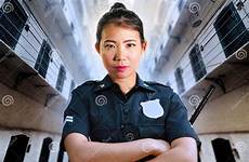 prison guard chinese police uniform asian penitentiary woman serious attractive crime standing wearing hall state young jail