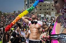 gay pride aviv tel israel parade israeli during celebrate capital dance over oded performers foreground ap annual june balilty timesofisrael