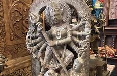 durga hindu mardini mahishasur altar carving