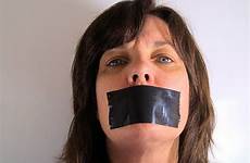 woman gagged tape duct stock face similar