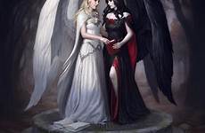 gothic dark light angel fantasy angels drawing lesbian artwork fallen girl greek deviantart fairies good google bad fairy paintingvalley choose