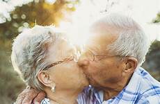 kissing couple elderly