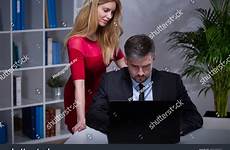 secretary sexy seducing boss her dress red shutterstock stock