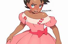 pokemon goh safebooru crossdressing pink original delete edit options resize dress dark skinned