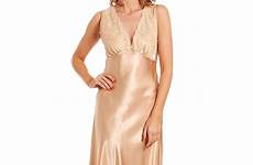 satin lace nightie womens long nightdress chemise olga lady shoulder wide ebay n52 build luxury straps strap