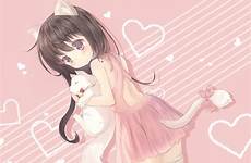 animal brown hair bandage ears eyes dress konachan catgirl foreign watermark tail cat heart summer long