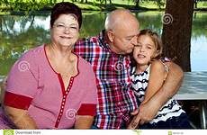 grandparents grandpa kiss stock granddaughter