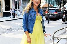 lively blake maternity style yellow pregnant celebrity pregnancy fashion outfit women dress denim outfits jacket looks summer celebrities wears her
