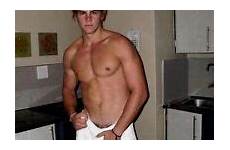 hair frat shirtless jock muscular shaggy towel male athletic 4x6