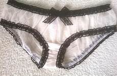 sissy panties lace frou frilly knickers sheer depth side