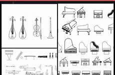 cad instruments musical blocks autocad types kinds various bundle dwg piano plans drawings center choose board logo