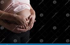 belly pregnant her caressing woman man holding preview baby