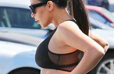 kardashian kim booty cleavage khloe butt skintight flaunts insane aside outfit step another original shesfreaky