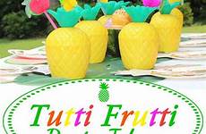 party tropical birthday summer decorations pineapple tutti frutti kids balloons fruit flamingo hawaiian