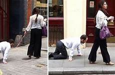 leash being walked man farringdon earlier businessman april posted dog
