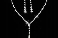 prom silver jewelry long celebrity set necklace sets crystal drop wedding earrings bridesmaid bridal color style women