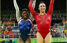 raisman aly biles simone gymnastics olympic leotards gymnasts gymnast okonedo soph routines respectively claimed medals