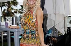 edelsten brynne stylish printed playsuit covers cleavage her bombshell covered blonde kilda tumultuous parties festival following she st year