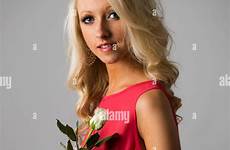 girl old year blonde 17 16 single teenage slim rose holding stock alamy mute