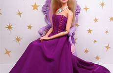 barbie purple dress doll gown gowns dolls collector dresses clothes designer mauve bride fashion