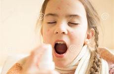 throat little girl sore spray portrait using preview