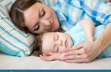 son sleeping mother together bedroom baby her preview