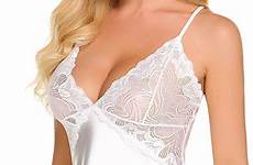 satin nightgown women sleepwear bridal avidlove size large chemise lace