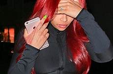 chyna red hair blac her off tattoo steps hollywood shows jenner kris jazzy wore louboutins showed aren slides law foot