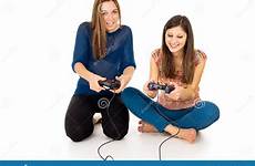games playing girls two game dreamstime play stock