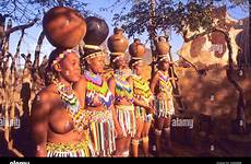 zulu women africa south shakaland center alamy stock traditional shopping cart
