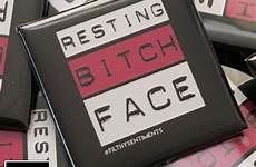 badge bitch resting square face large