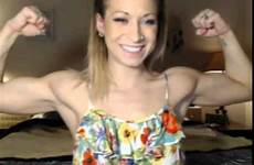 flexing girl biceps webcam