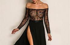 sexy dress long evening sleeve gowns prom split sequins