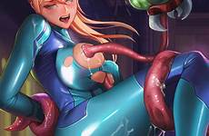 samus aran metroid dantewontdie tentacle tentacles rule34 gotten herself f95zone bodysuit pinup