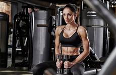 wallpaper fitness gym girl woman model hair background sports brown eyes wallpapers preview click
