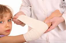 first aid doctor give child stock arm clinics bandage services practice minor clinic