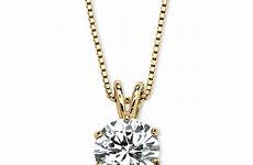 zirconia pendant necklace silver solitaire cubic gold round plated sterling 14k yellow palmbeachjewelry